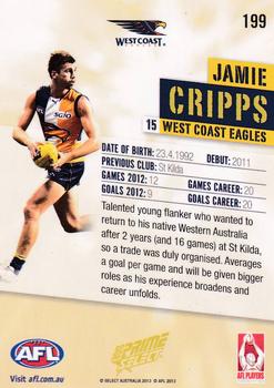 2013 Select Prime AFL #199 Jamie Cripps Back